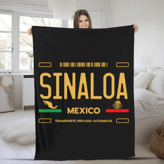 Sinaloa Meco License Plate Aesthetic Sinaloa Fleece Blankets