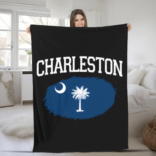 Charleston Sc South Carolina Flag Sports Fleece Blankets