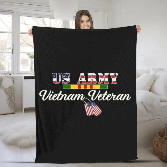 US Army Vietnam Veteran Fleece Blankets