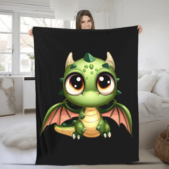Big Eyes Dragon Puppy Dragon Babby Fleece Blankets