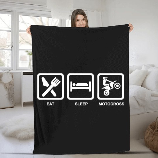 EAT SLEEP MOTOCROSS Fleece Blankets