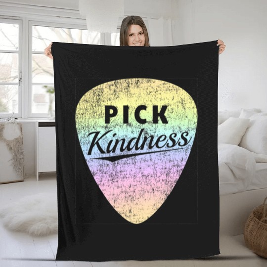 Pastel Rainbow Guitar Pick Pun Anti-Bullying Pick Fleece Blankets