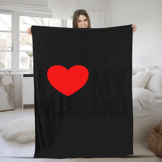 I Love My Husband Red Heart Wife I Love My Husband Fleece Blankets