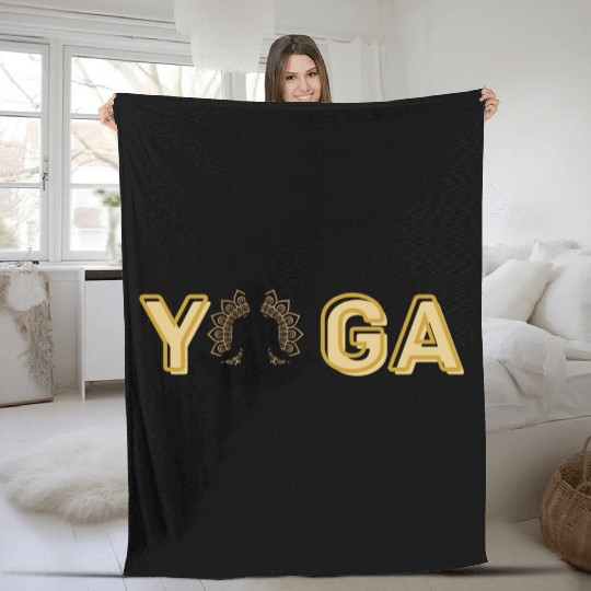 Yoga poses for love Fleece Blankets