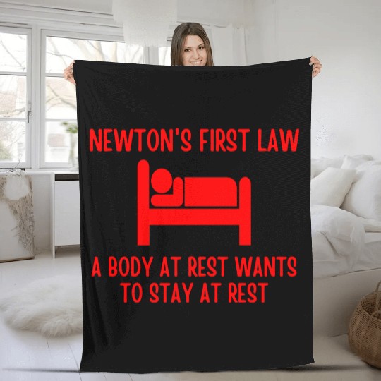 Newton's First Law Fleece Blankets
