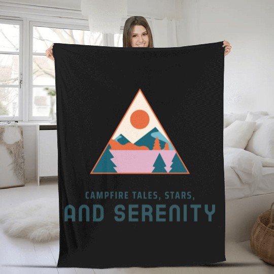 Campfire Tales, Stars, And Serenity Camping Fleece Blankets