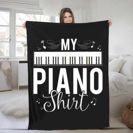 Funny My Piano Quote For Pianist Piano Player Fleece Blankets