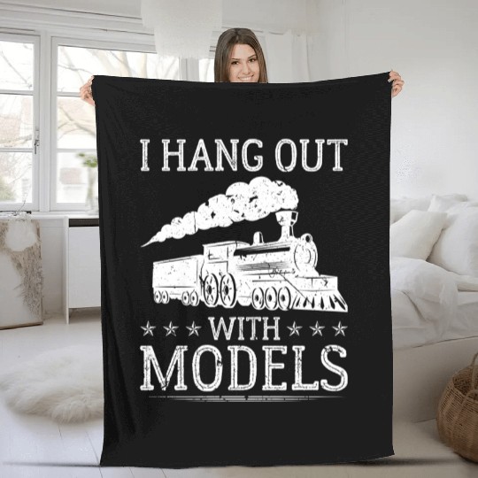 Railroad Lover Model Train Fleece Blankets