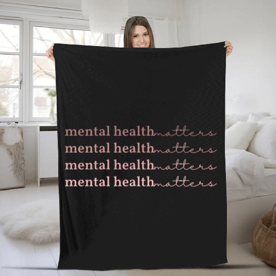 Mental Health Matters | Quote IV Rosa Claro Fleece Blankets
