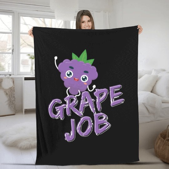 Grape Job Fleece Blankets