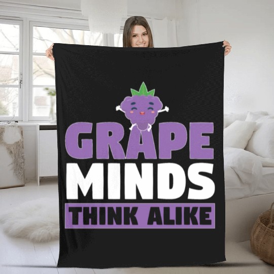 Grape Minds Think Alike Fleece Blankets