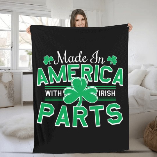 Made In America With Irish Parts Fleece Blankets