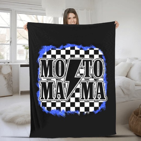 Moto Mama Motocross Racing Dirt Bike Mom Son Race Fleece Blankets