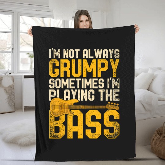 Funny Bassist Bass Guitarist Musician Bass Guitar Fleece Blankets