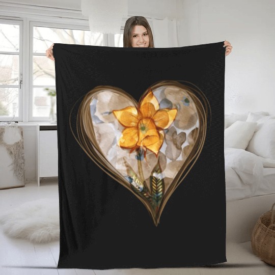 Spring Daffodil Springtime Fleece Blankets