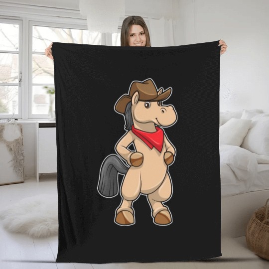 Horse Cowboy Fleece Blankets