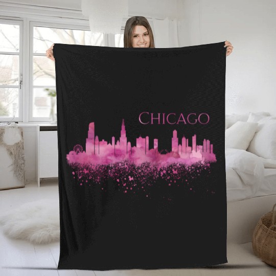 Chicago yline Fleece Blankets