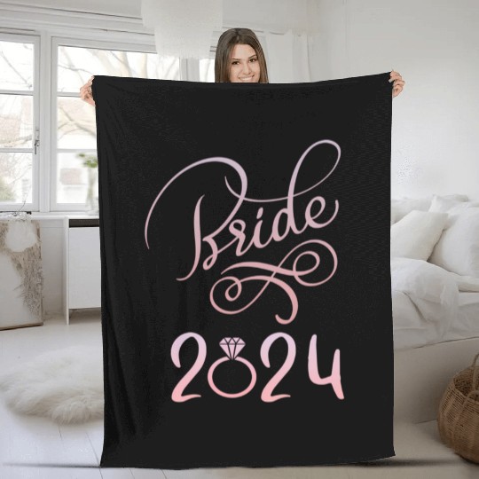 Bride To Be 2024 Fiancã© Engagement Announcement Fleece Blankets