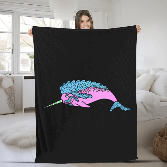 Seapoodle Narwhal Fleece Blankets