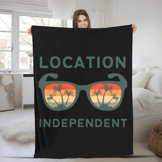 Digital nomad = Location independent Fleece Blankets