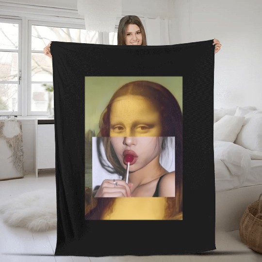 Mona Lisa Lollipop Mona Lisa Fleece Blankets