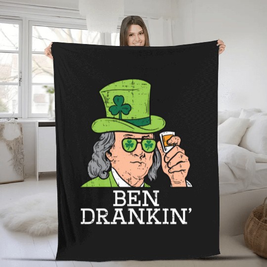 Ben Drankin Saint Paddys St Patric Day Fleece Blankets