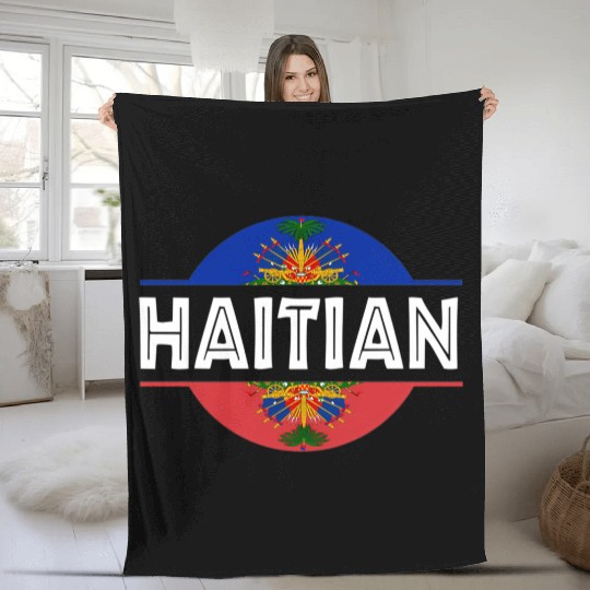 Haitian Flag Haiti Coat Of Arm Ayiti Day Pride Fleece Blankets
