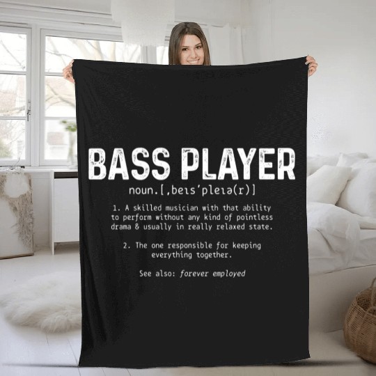 Bass Player Definition Bass Guitar Bassist Fleece Blankets