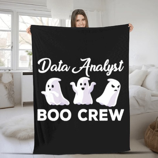 Data Analyst Boo Crew Halloween Ghosts Fleece Blankets