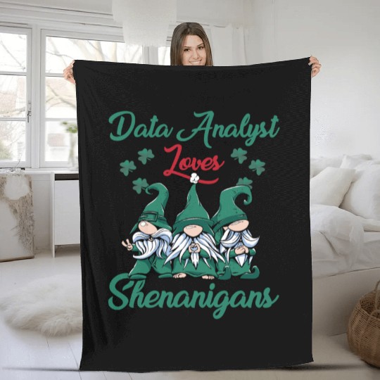 Data Analyst Shenanigans St. Patrick's Fleece Blankets