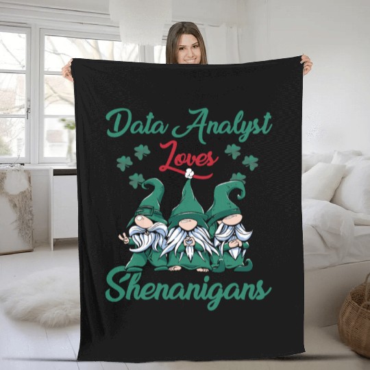 Data Analyst Shenanigans St. Patrick's Fleece Blankets