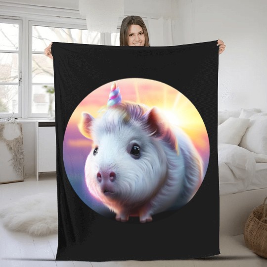 Guinea pig unicorn Fleece Blankets