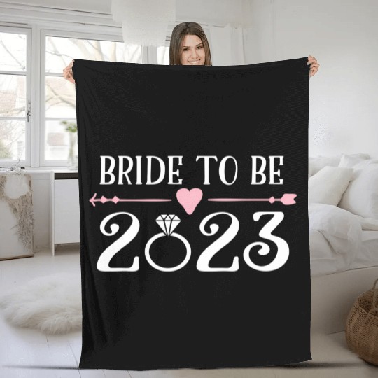 Bride To Be 2023 Engagement Ring Future Bride Fleece Blankets