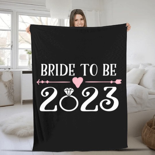 Bride To Be 2023 Engagement Ring Future Bride Fleece Blankets