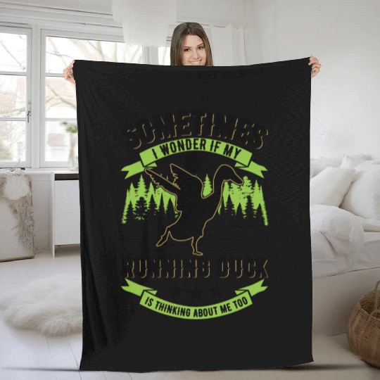 Indian Runner Duck Gift Bottle Fleece Blankets