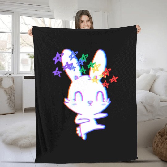 Pride Rainbow Bunny Fleece Blankets
