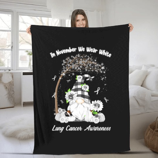 In November We Wear White Lung Cancer Awareness Fleece Blankets