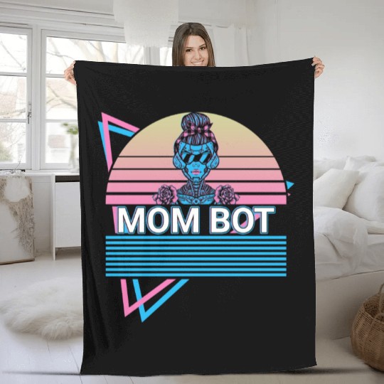 Robot Robotics Mom Retro Fleece Blankets