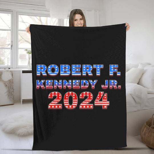 Robert F Kennedy Jr 2024 Stars And Stripes Red Fleece Blankets