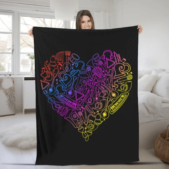 Music Heart Musician Composers Music Lover Fleece Blankets