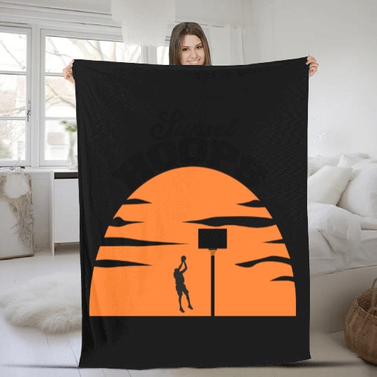 Basketball Gift: Sunset Hoops Fleece Blankets