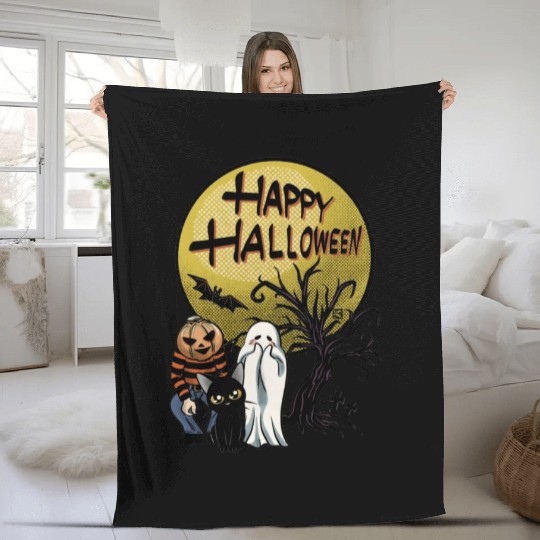 Happy Halloween Friends Fleece Blankets