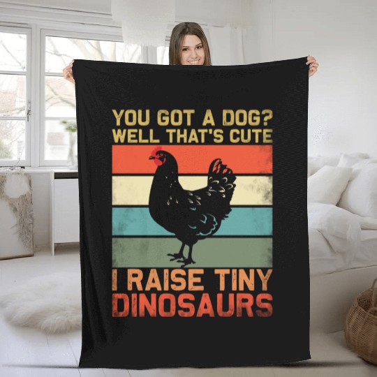 Farmer Design Got A Chickens Dinosaur Fleece Blankets