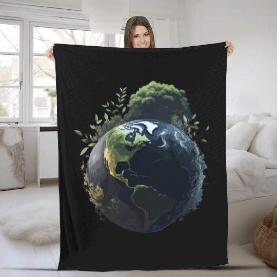 Save Earth Day World Environment Day Inspirational Fleece Blankets