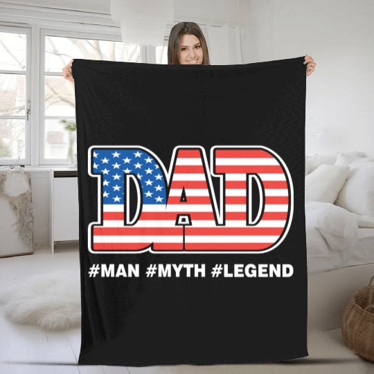 American Dad Unisex Fleece Blankets Father Day