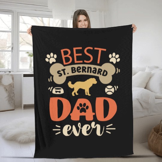 Best Saint Bernard Dad Ever Fleece Blankets