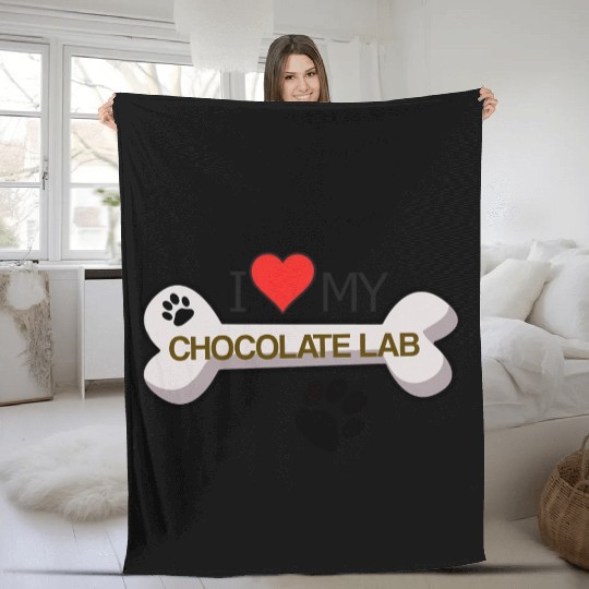 Chocolate Labrador - I Love My Chocolate Lab Fleece Blankets