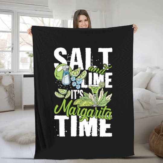 Salt And Lime It'S Margarita Time Pub Crawl Pytime Fleece Blankets