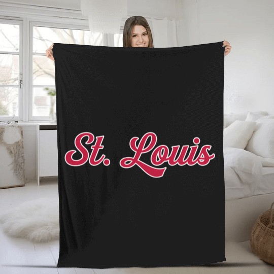 St Louis 1970S Wordmark Script Fleece Blankets