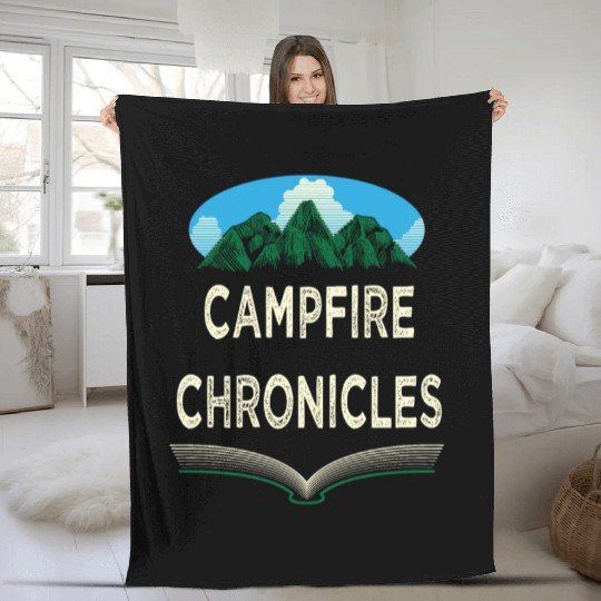 Campfire Chronicles Wildlife Camping Outdoor Campe Fleece Blankets